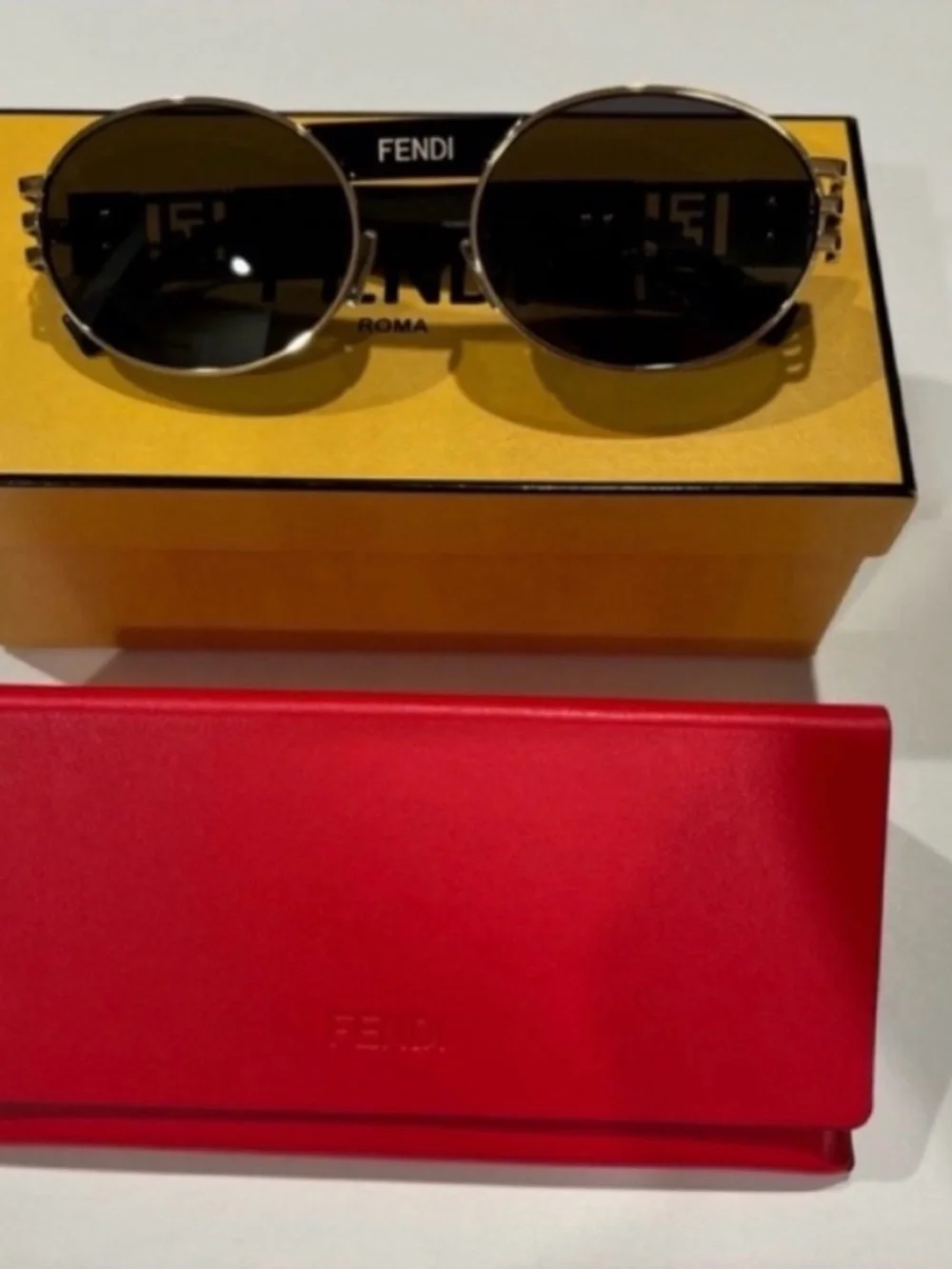 Fendi x Versace Collab Mens V3 Sunglasses NEW Black Gold With Case Cloth and Box